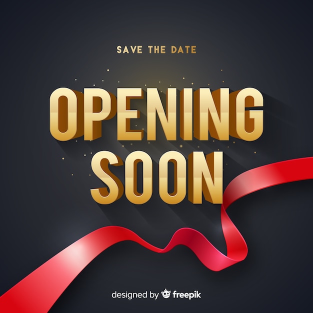 golden-words-opening-soon-background-free-vector