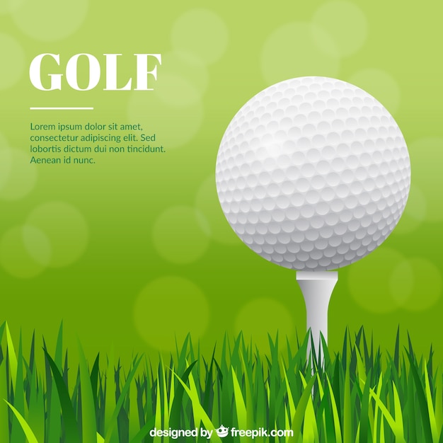 Golf ball design with grass Vector Free Download