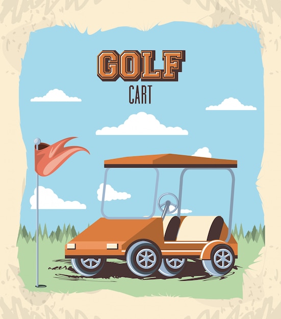 Download Golf cart in the club Vector | Premium Download