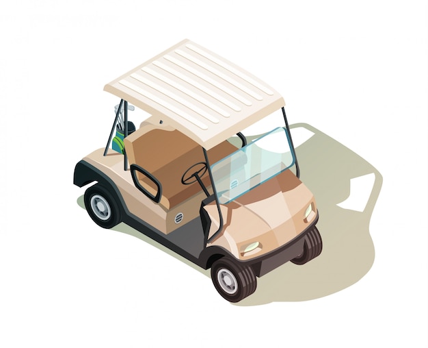 Download Free Vector | Golf cart isometric composition