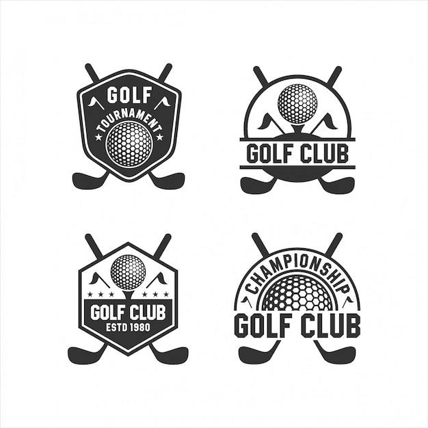 Golf club tournament logos collections | Premium Vector