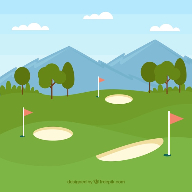 Download Golf course background design Vector | Free Download