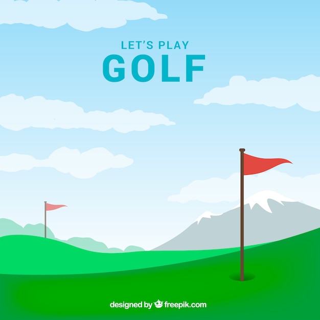 Download Golf course background in flat style | Free Vector