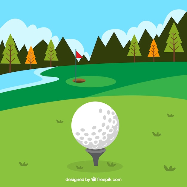 Download Golf course background in flat style Vector | Free Download