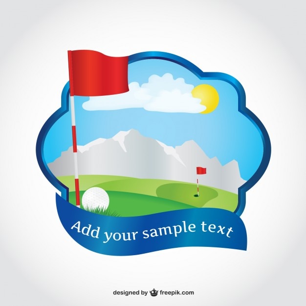 Download Free Vector | Golf course with red flag