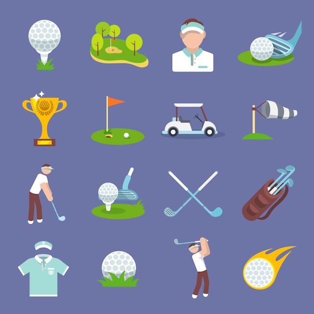 Premium Vector | Golf icon flat