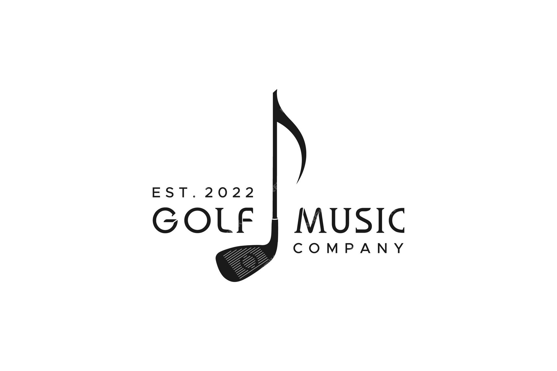 Premium Vector | Golf sticks tone music logo design