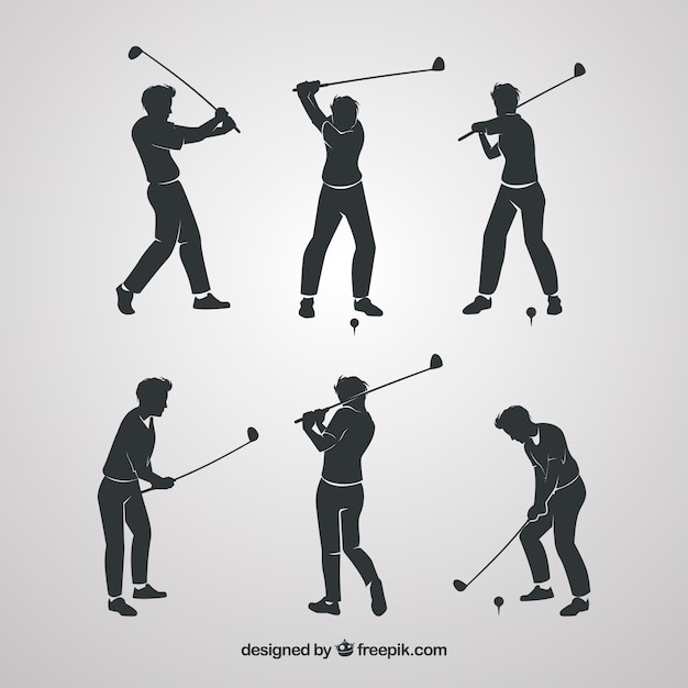 Golf swing silhouette collection