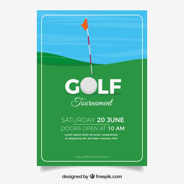 Golf tournament flyer in flat style | Free Vector