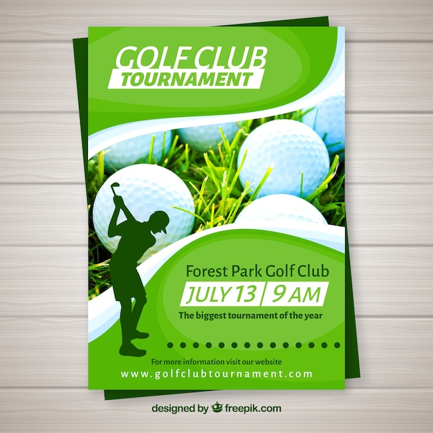 Golf tournament flyer in flat style