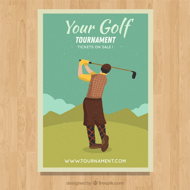 Golf tournament flyer in vintage style