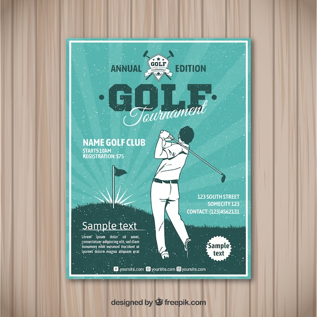 Golf tournament flyer in vintage style