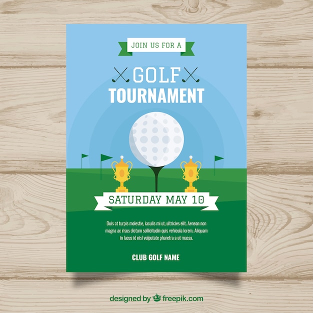 Golf tournament poster in flat style