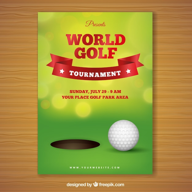 Golf tournament poster with hole