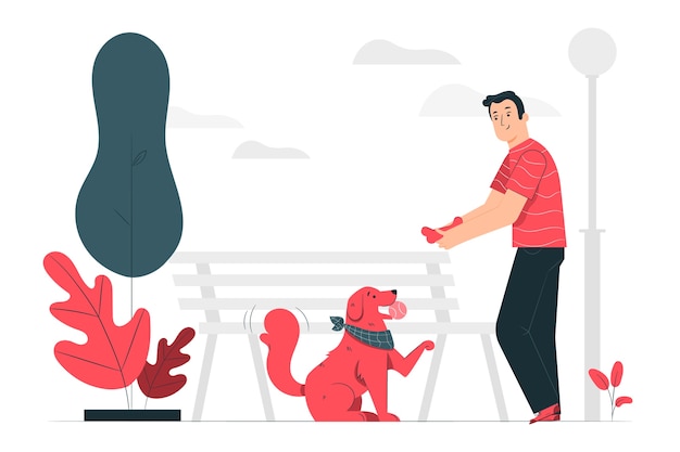 Dog with his owner