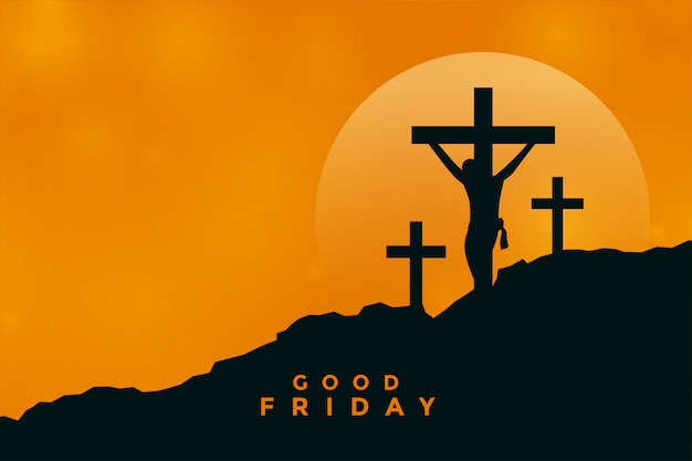 Free Vector | Good friday background with jesus christ crucifixion scene