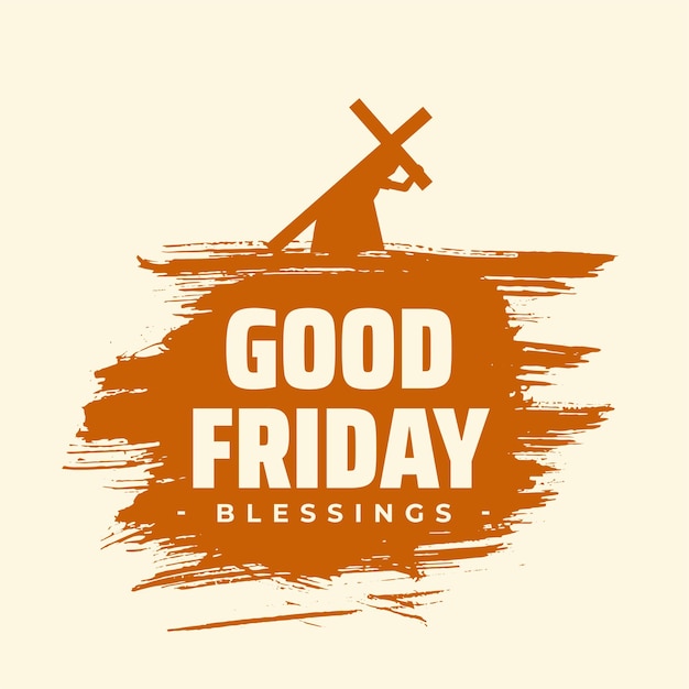 Free Vector Good Friday Blessings Background With Jesus Carrying Cross