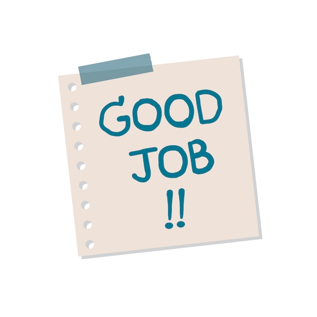 Good Job Sticky Note Illustration Free Vector