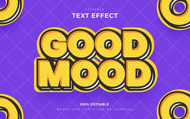 Premium Vector | Good mood retro editable text effects style