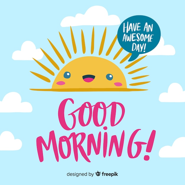 Free Vector | Good morning background lettering style