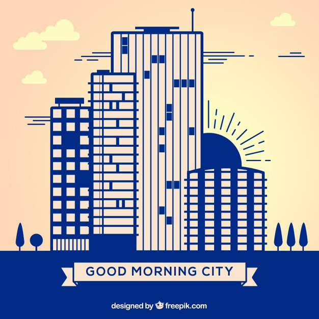 Premium Vector | Good morning city
