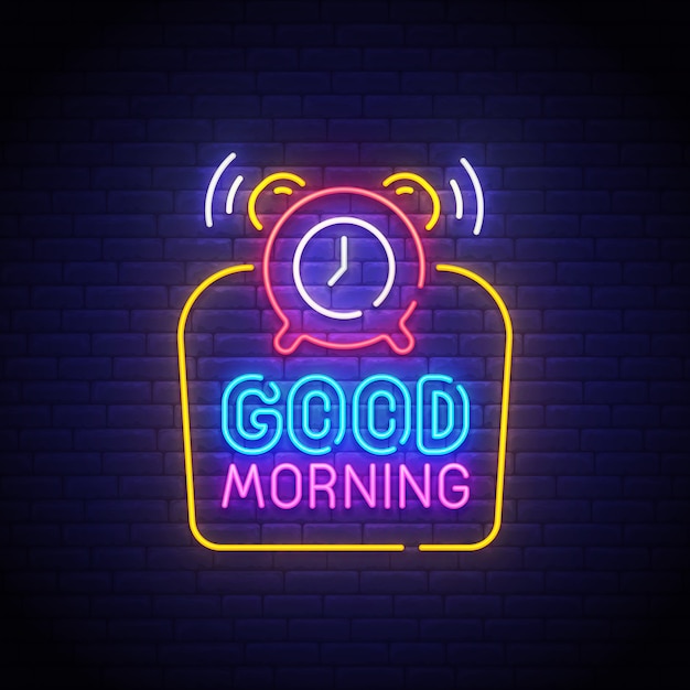 Good morning neon sign | Premium Vector