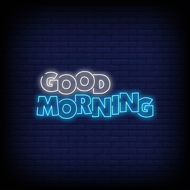 Premium Vector | Good morning in neon signs style