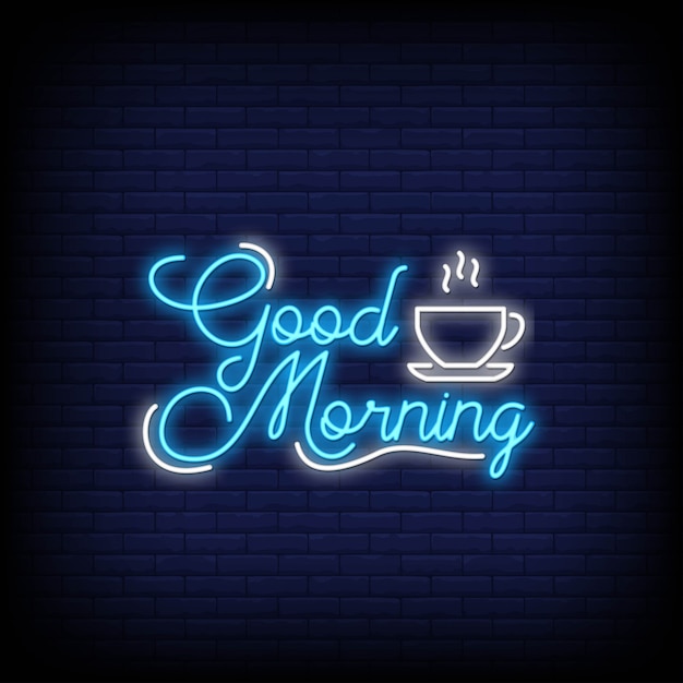 Premium Vector | Good morning in neon style. good morning neon signs.