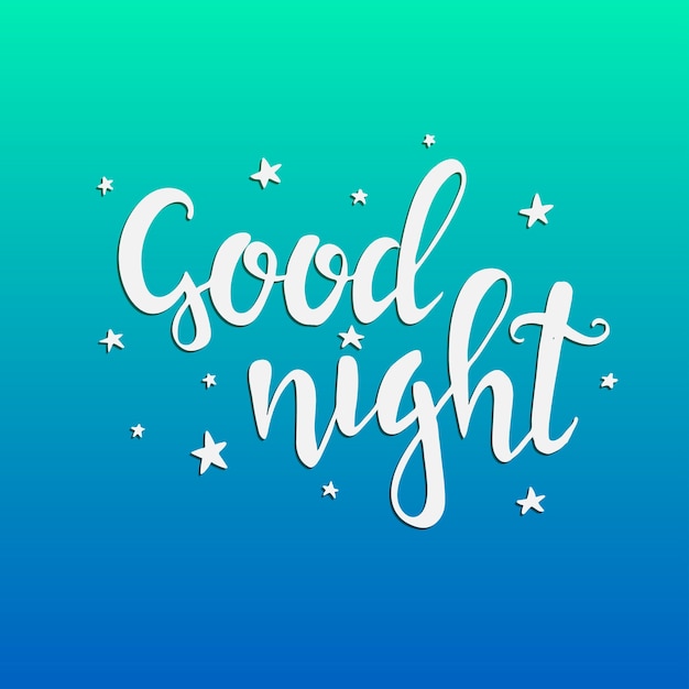 Premium Vector Good night in hand drawn typography poster