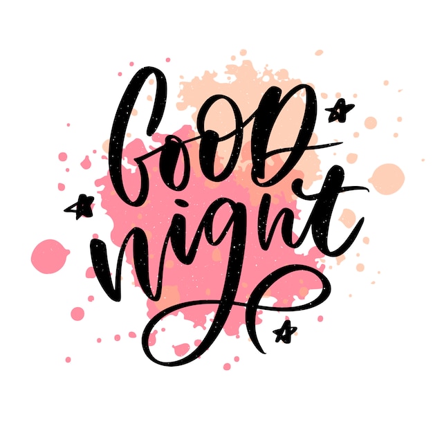 Premium Vector | Good night. hand drawn typography