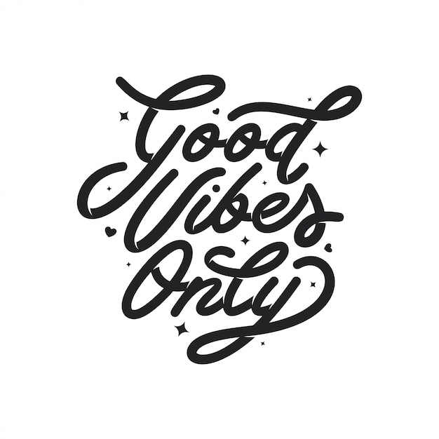 Premium Vector | Good vibes only motivational typography