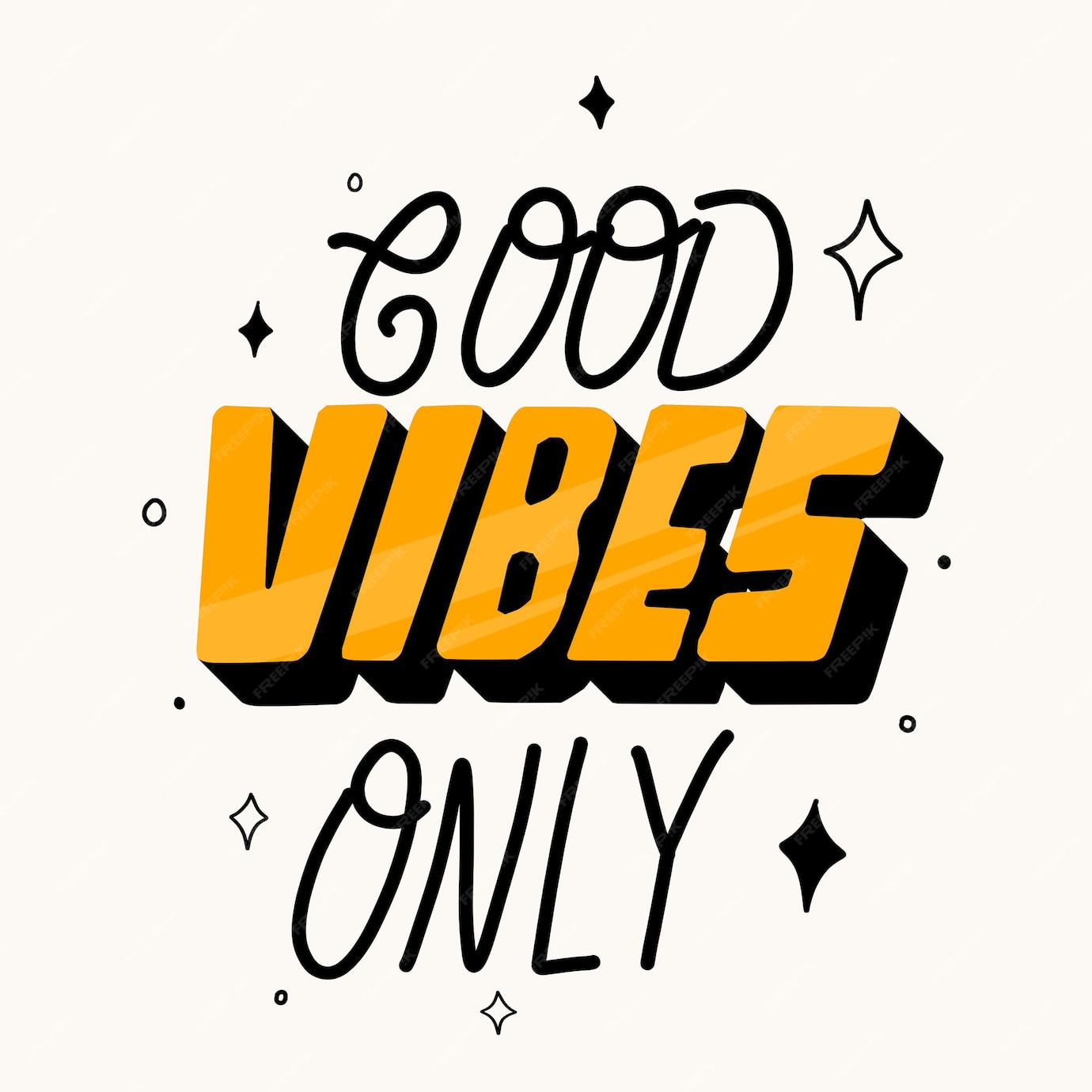 Premium Vector | Good vibes only. quote hand lettering. hand drawn ...