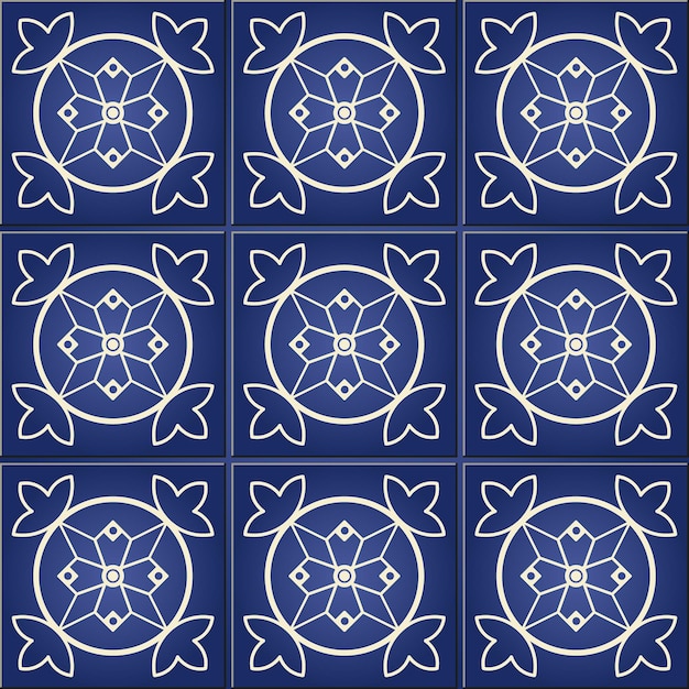 Premium Vector Gorgeous Seamless Pattern From Dark Blue And White