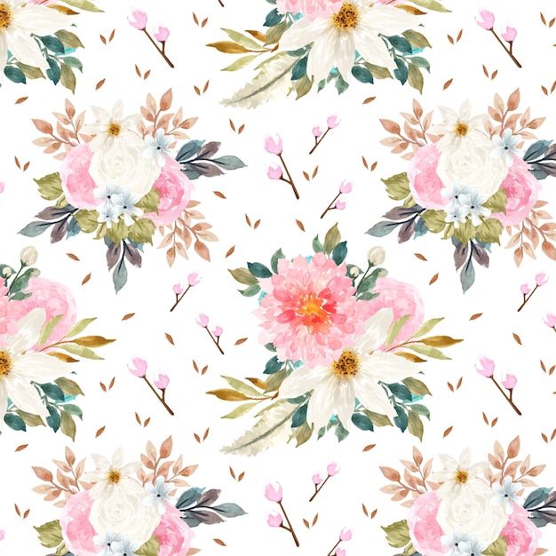 Premium Vector | Gorgeous seamless pattern with colorful flowers