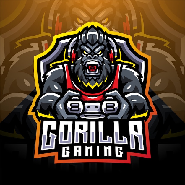 Premium Vector | Gorilla gaming esport mascot logo