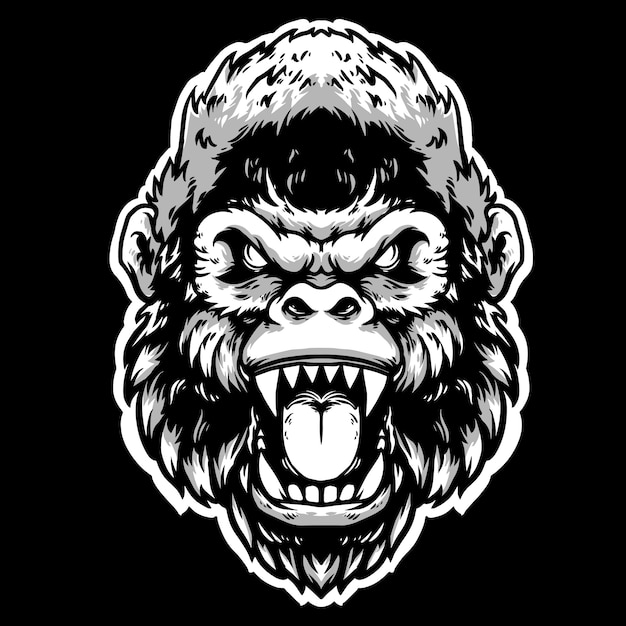 Premium Vector Gorilla Head Mascot Design