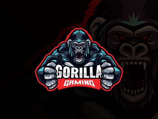 Premium Vector | Gorilla mascot esport logo design