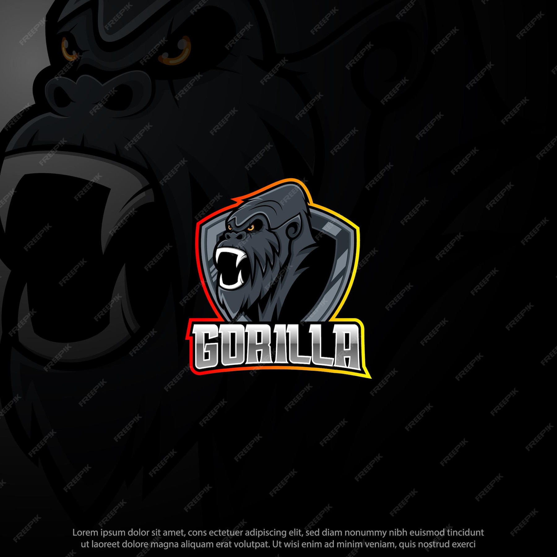 Premium Vector | Gorilla mascot logo design good use for symbol ...