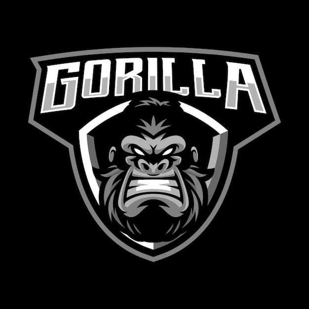 Premium Vector | Gorilla mascot logo design isolated on black