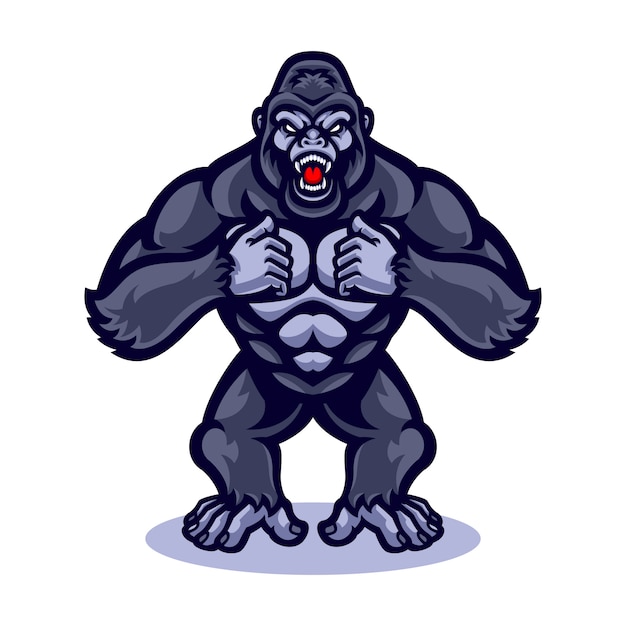 Gorilla vector mascot | Premium Vector