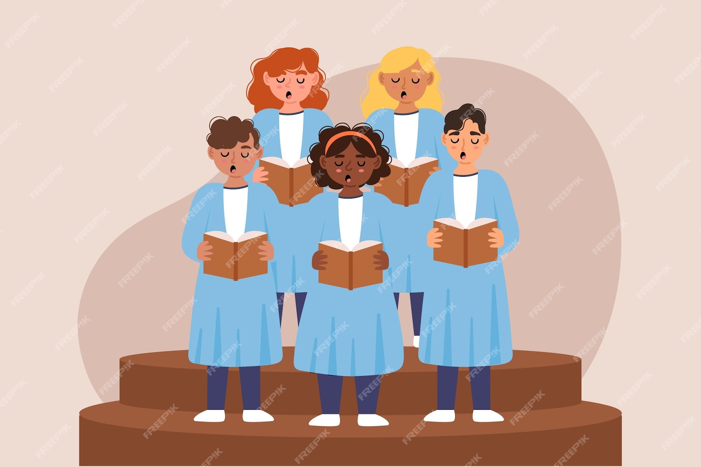 Free Vector | Gospel choir illustration