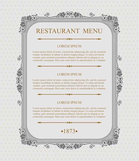 Premium Vector | Graceful restaurant menu typographic design elements ...