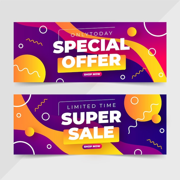 Free Vector | Gradient abstract sale banners set