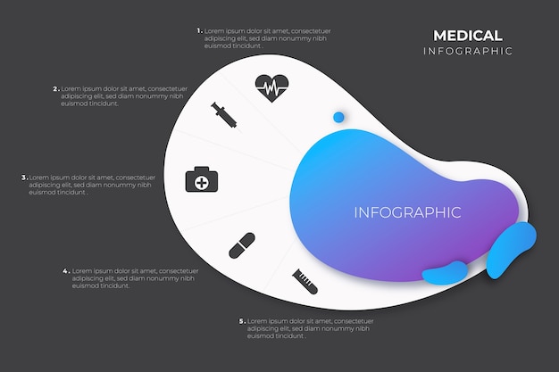 Gradient abstract shape infographic Free Vector