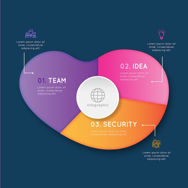 Gradient abstract shape infographic Free Vector