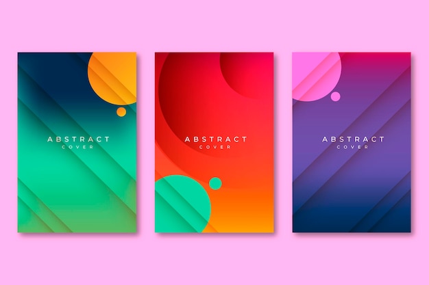 Free Vector | Gradient abstract shapes cover collection