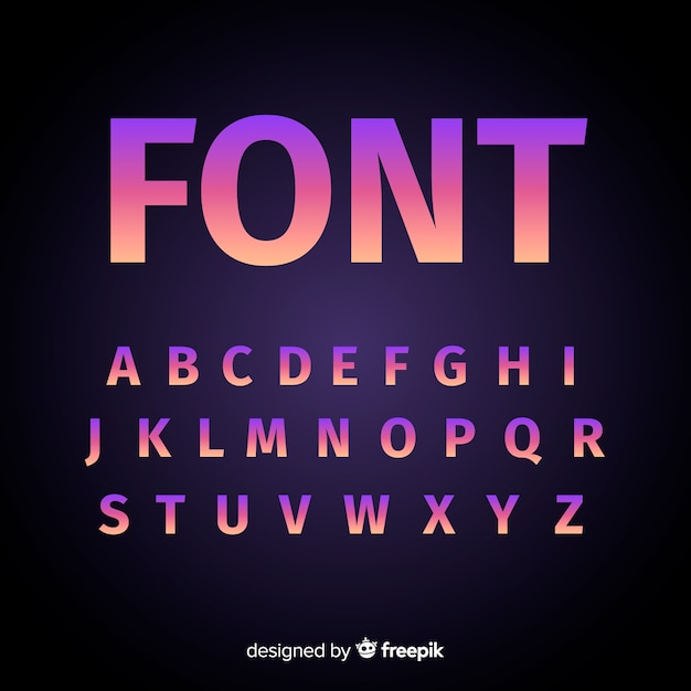 Gradient alphabet template flat design Free Vector