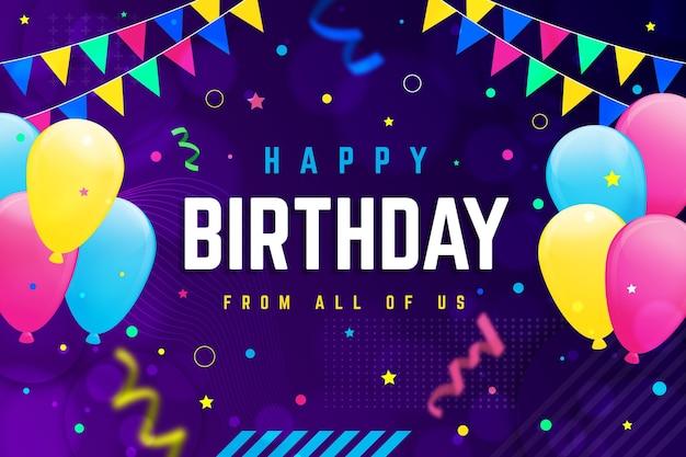 Premium Vector | Gradient birthday background with confetti