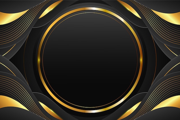 Free Vector | Gradient black backgrounds with golden frames