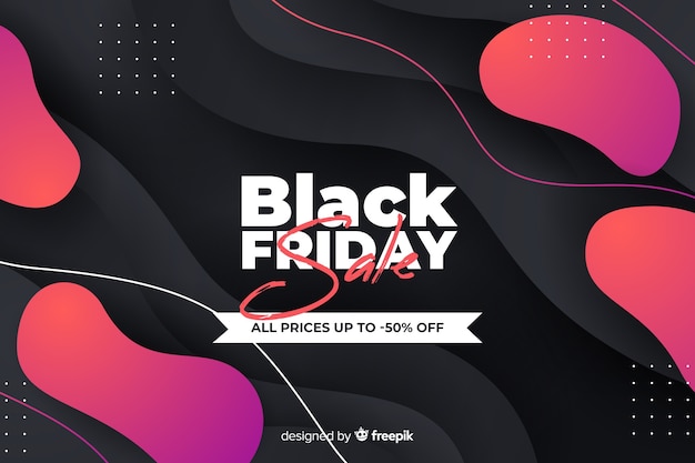 Gradient black friday sales in fluid design Free Vector